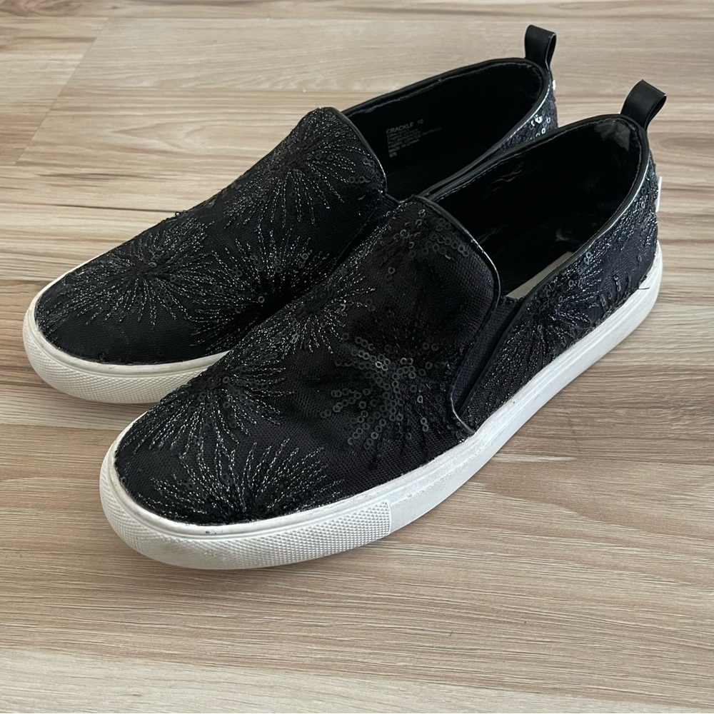 Steve Madden Black Sequin Slip-On Sneakers